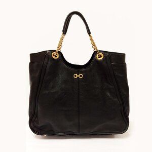 Salvatore Ferragamo Betulla Black Leather Tote Bag